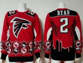Wholesale Cheap Nike Falcons #2 Matt Ryan Red/Black Men\'s Ugly Sweater
