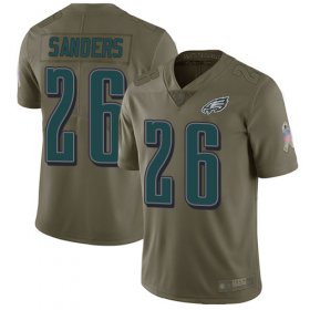 Wholesale Cheap Nike Eagles #26 Miles Sanders Olive Men\'s Stitched NFL Limited 2017 Salute To Service Jersey