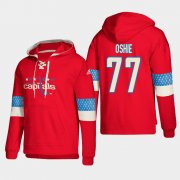 Wholesale Cheap Washington Capitals #77 T.J. Oshie Red adidas Lace-Up Pullover Hoodie