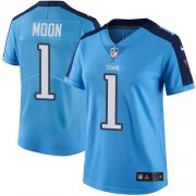 Wholesale Cheap Nike Titans #1 Warren Moon Light Blue Women's Stitched NFL Limited Rush Jersey
