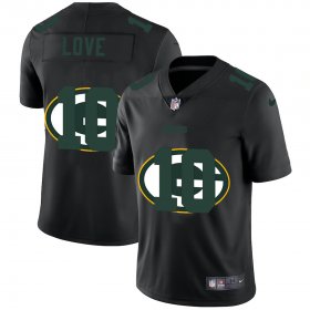 Wholesale Cheap Green Bay Packers #10 Jordan Love Men\'s Nike Team Logo Dual Overlap Limited NFL Jersey Black