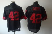 Wholesale Cheap Mitchell and Ness 49ers #42 Ronnie Lott Black Stitched NFL Jersey