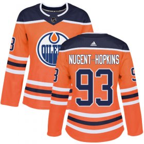 Wholesale Cheap Adidas Oilers #93 Ryan Nugent-Hopkins Orange Home Authentic Women\'s Stitched NHL Jersey