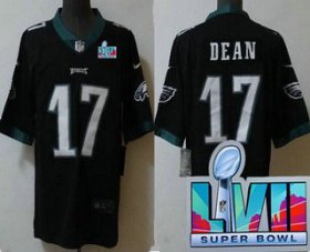 Cheap Men\'s Philadelphia Eagles #17 Nakobe Dean Limited Black Super Bowl LVII Vapor Jersey