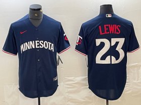 Cheap Men\'s Minnesota Twins #23 Royce Lewis Navy Cool Base Stitched Baseball Jersey