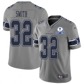 Wholesale Cheap Nike Cowboys #32 Saivion Smith Gray Men\'s Stitched With Established In 1960 Patch NFL Limited Inverted Legend Jersey