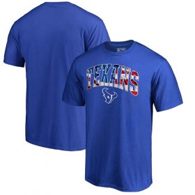 Wholesale Cheap Men\'s Houston Texans NFL Pro Line by Fanatics Branded Royal Banner Wave T-Shirt