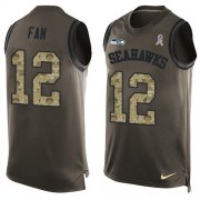 Wholesale Cheap Nike Seahawks #12 Fan Green Men's Stitched NFL Limited Salute To Service Tank Top Jersey