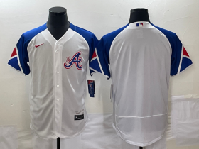 Wholesale Cheap Men\'s Atlanta Braves Blank White 2023 City Connect Flex Base Stitched Baseball Jersey
