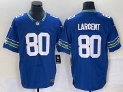 Wholesale Cheap Men's Seattle Seahawks #80 Steve Largent Blue 2023 FUSE Vapor Limited Throwback Stitched Jersey