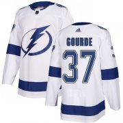 Cheap Adidas Lightning #37 Yanni Gourde White Road Authentic Stitched Youth NHL Jersey