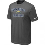 Wholesale Cheap Nike NFL Los Angeles Chargers Heart & Soul NFL T-Shirt Crow Grey