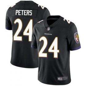 Wholesale Cheap Nike Ravens #24 Marcus Peters Black Alternate Men\'s Stitched NFL Vapor Untouchable Limited Jersey