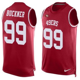 Wholesale Cheap Nike 49ers #99 DeForest Buckner Red Team Color Men\'s Stitched NFL Limited Tank Top Jersey