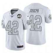 Wholesale Cheap Nike Raiders #42 Karl Joseph White 60th Anniversary Patch Men's Stitched NFL 100 Limited Color Rush Jersey