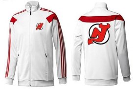 Wholesale Cheap NHL New Jersey Devils Zip Jackets White-2