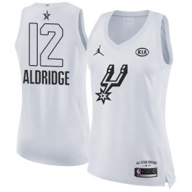 Wholesale Cheap Nike San Antonio Spurs #12 LaMarcus Aldridge White Women\'s NBA Jordan Swingman 2018 All-Star Game Jersey