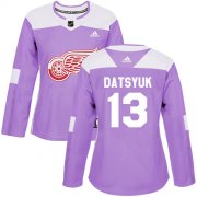 Wholesale Cheap Adidas Red Wings #13 Pavel Datsyuk Purple Authentic Fights Cancer Women's Stitched NHL Jersey