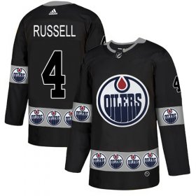 Wholesale Cheap Adidas Oilers #4 Kris Russell Black Authentic Team Logo Fashion Stitched NHL Jersey