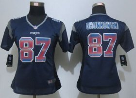 Wholesale Cheap Nike Patriots #87 Rob Gronkowski Navy Blue Team Color Women\'s Stitched NFL Elite Strobe Jersey