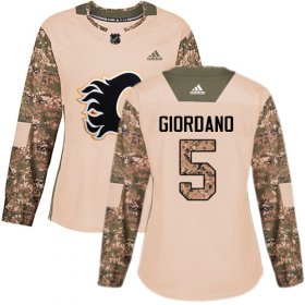 Wholesale Cheap Adidas Flames #5 Mark Giordano Camo Authentic 2017 Veterans Day Women\'s Stitched NHL Jersey