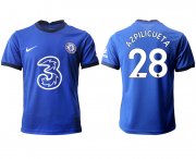 Wholesale Cheap Men 2020-2021 club Chelsea home aaa version 28 blue Soccer Jerseys