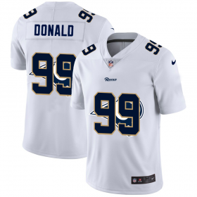 Wholesale Cheap Los Angeles Rams #99 Aaron Donald White Men\'s Nike Team Logo Dual Overlap Limited NFL Jersey