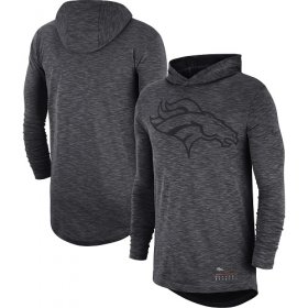 Wholesale Cheap Men\'s Denver Broncos Nike Heathered Charcoal Fan Gear Tonal Slub Hooded Long Sleeve T-Shirt