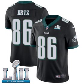 Wholesale Cheap Nike Eagles #86 Zach Ertz Black Alternate Super Bowl LII Men\'s Stitched NFL Vapor Untouchable Limited Jersey