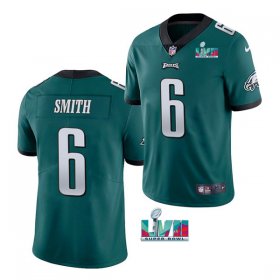 Wholesale Cheap Men\'s Philadelphia Eagles #6 DeVonta Smith Green Super Bowl LVII Patch Vapor Untouchable Limited Stitched Jersey