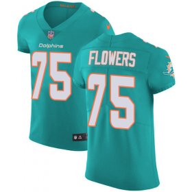 Wholesale Cheap Nike Dolphins #75 Ereck Flowers Aqua Green Team Color Men\'s Stitched NFL Vapor Untouchable Elite Jersey