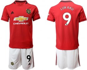 Wholesale Cheap Manchester United #9 Lukaku Red Home Soccer Club Jersey