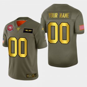 Wholesale Cheap Nike 49ers Custom Men\'s Olive Gold 2019 Salute to Service NFL 100 Limited Jersey
