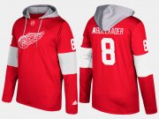 Wholesale Cheap Red Wings #8 Justin Abdelkader Red Name And Number Hoodie