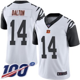 Wholesale Cheap Nike Bengals #14 Andy Dalton White Men\'s Stitched NFL Limited Rush 100th Season Jersey