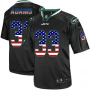 Wholesale Cheap Nike Jets #33 Jamal Adams Black Men's Stitched NFL Elite USA Flag Fashion Jersey