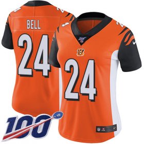 Wholesale Cheap Nike Bengals #24 Vonn Bell Orange Alternate Women\'s Stitched NFL 100th Season Vapor Untouchable Limited Jersey