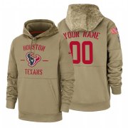 Wholesale Cheap Houston Texans Custom Nike Tan 2019 Salute To Service Name & Number Sideline Therma Pullover Hoodie
