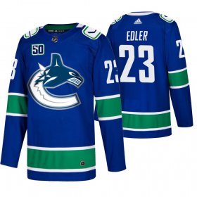 Wholesale Cheap Men\'s Vancouver Canucks #23 Alexander Edler Adidas Blue 2019-20 Home Authentic NHL Jersey
