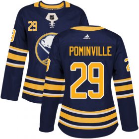 Wholesale Cheap Adidas Sabres #29 Jason Pominville Navy Blue Home Authentic Women\'s Stitched NHL Jersey