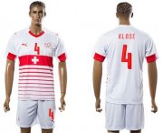 Wholesale Cheap Switzerland #4 Klose Away Soccer Country Jersey