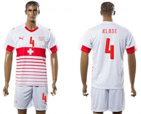 Wholesale Cheap Switzerland #4 Klose Away Soccer Country Jersey
