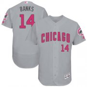 Wholesale Cheap Cubs #14 Ernie Banks Grey Flexbase Authentic Collection Mother's Day Stitched MLB Jersey