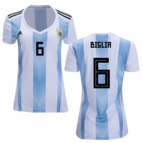 Wholesale Cheap Women\'s Argentina #6 Biglia Home Soccer Country Jersey
