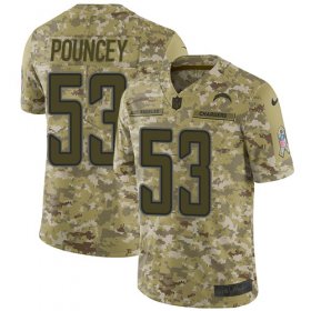 Wholesale Cheap Nike Chargers #53 Mike Pouncey Camo Youth Stitched NFL Limited 2018 Salute to Service Jersey
