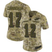 Wholesale Cheap Nike Eagles #12 Randall Cunningham Camo Women's Stitched NFL Limited 2018 Salute to Service Jersey