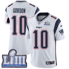 Wholesale Cheap Nike Patriots #10 Josh Gordon White Super Bowl LIII Bound Men\'s Stitched NFL Vapor Untouchable Limited Jersey