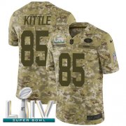 Wholesale Cheap Nike 49ers #85 George Kittle Camo Super Bowl LIV 2020 Men's Stitched NFL Limited 2018 Salute To Service Jersey