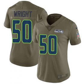 Wholesale Cheap Nike Seahawks #50 K.J. Wright Olive Women\'s Stitched NFL Limited 2017 Salute to Service Jersey