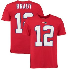 Wholesale Cheap New England Patriots #12 Tom Brady Nike Player Pride Name & Number T-Shirt Red